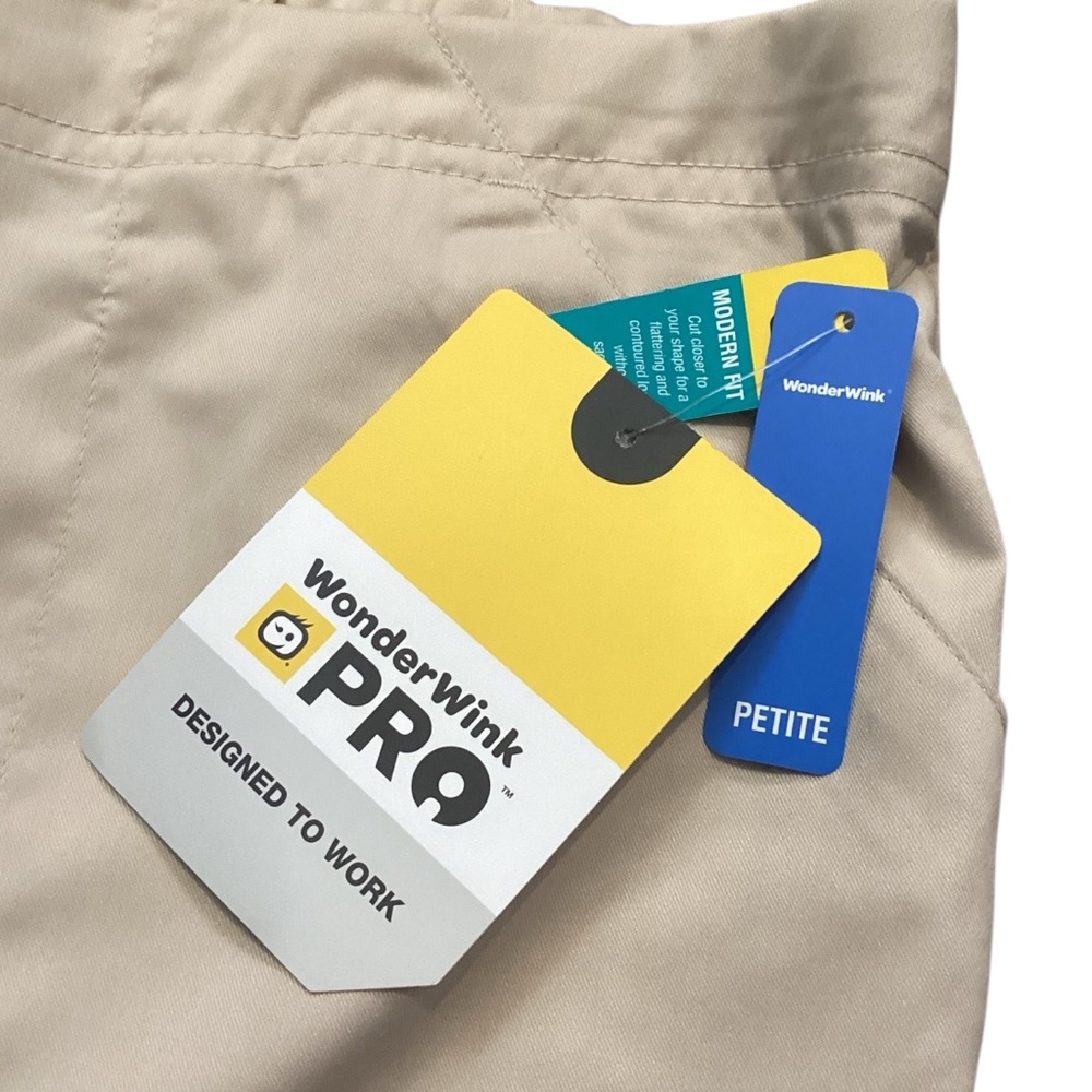 WonderWink Pro Women's Flare Leg Cargo Pant Khaki Color XL Petite NEW Style 5319 - Picture 4 of 15